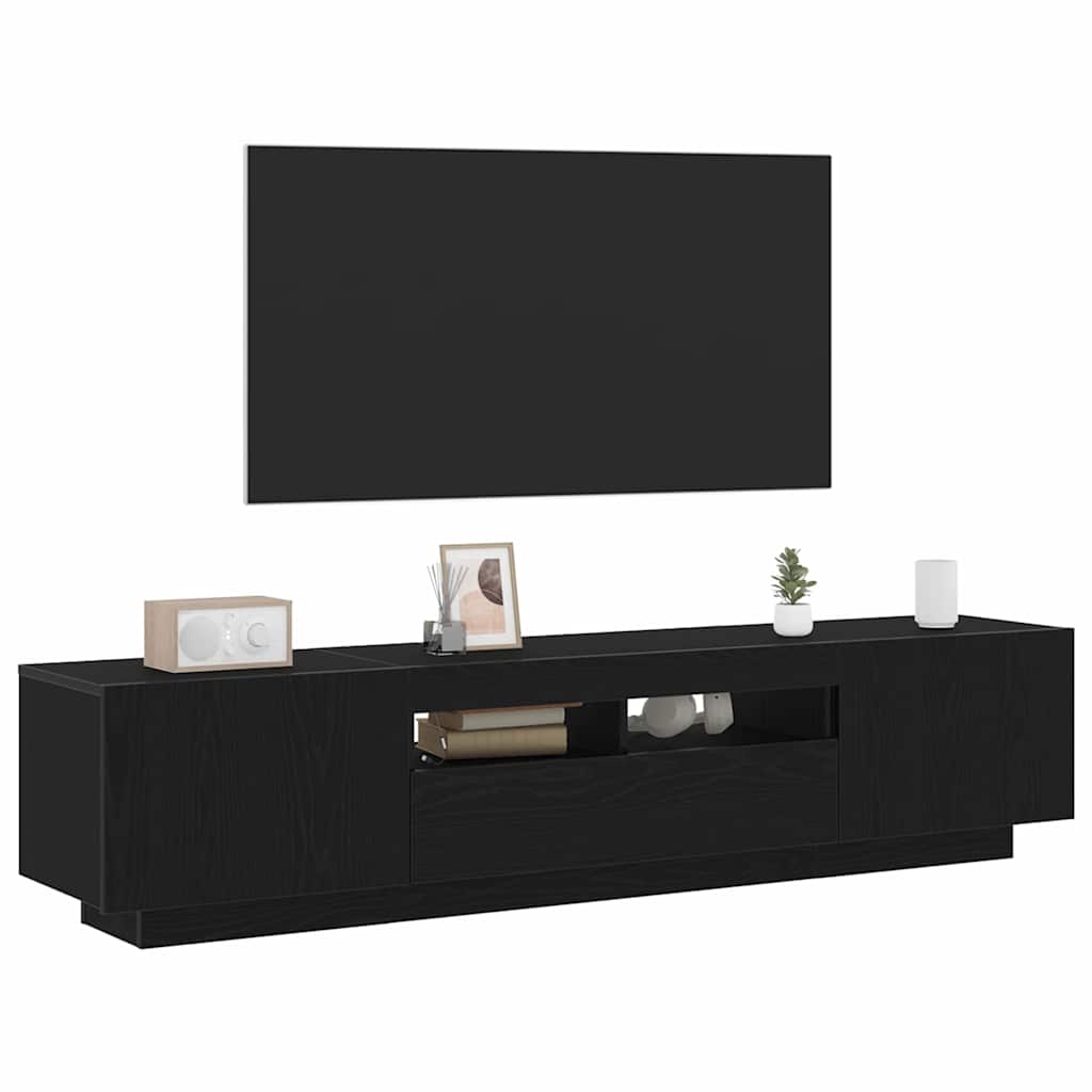 Ensemble meuble TV Montage mural 2 pcs Noir 180 x 35 x 40 cm - XIOS