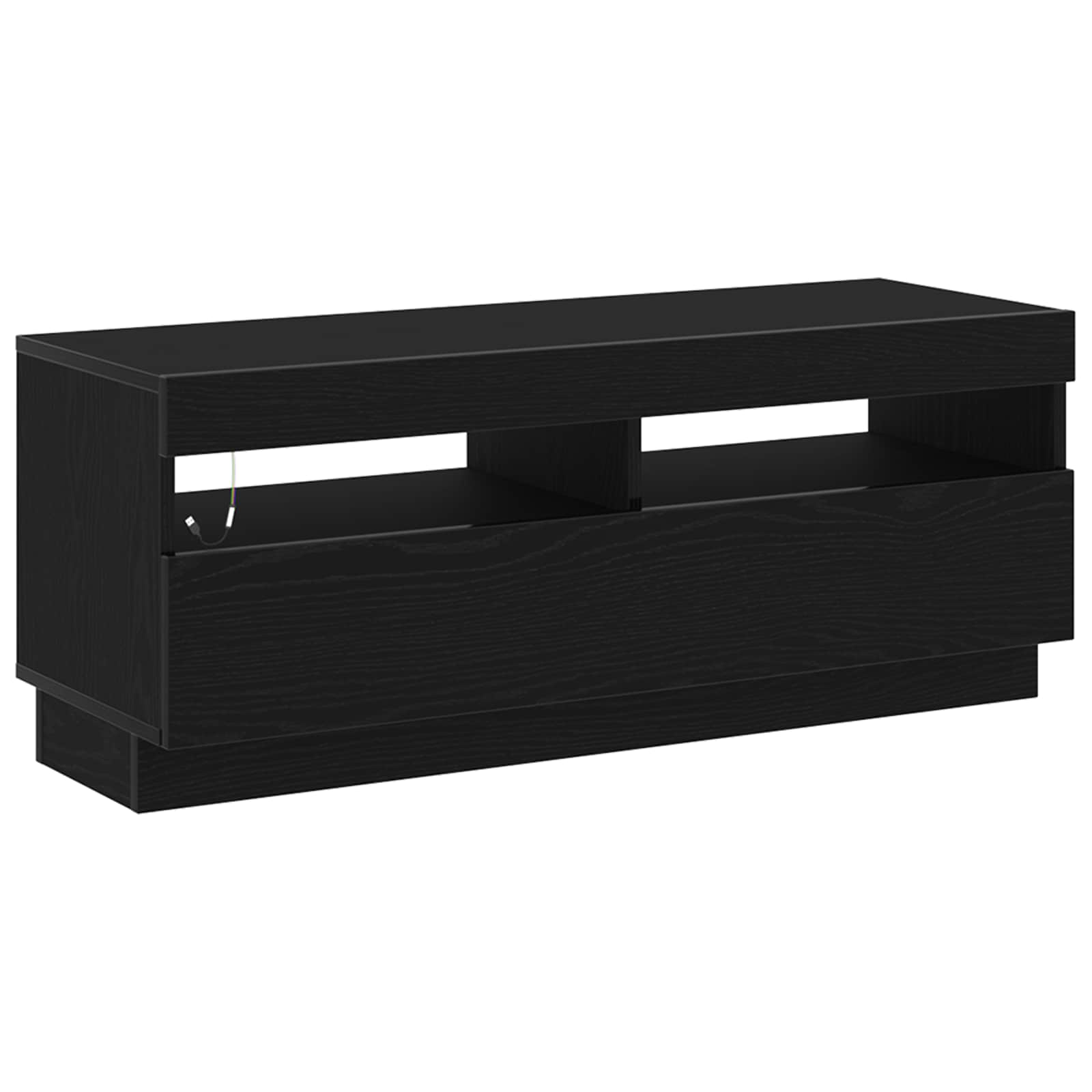 Ensemble meuble TV Montage mural 2 pcs Noir 200 x 35 x 40 cm