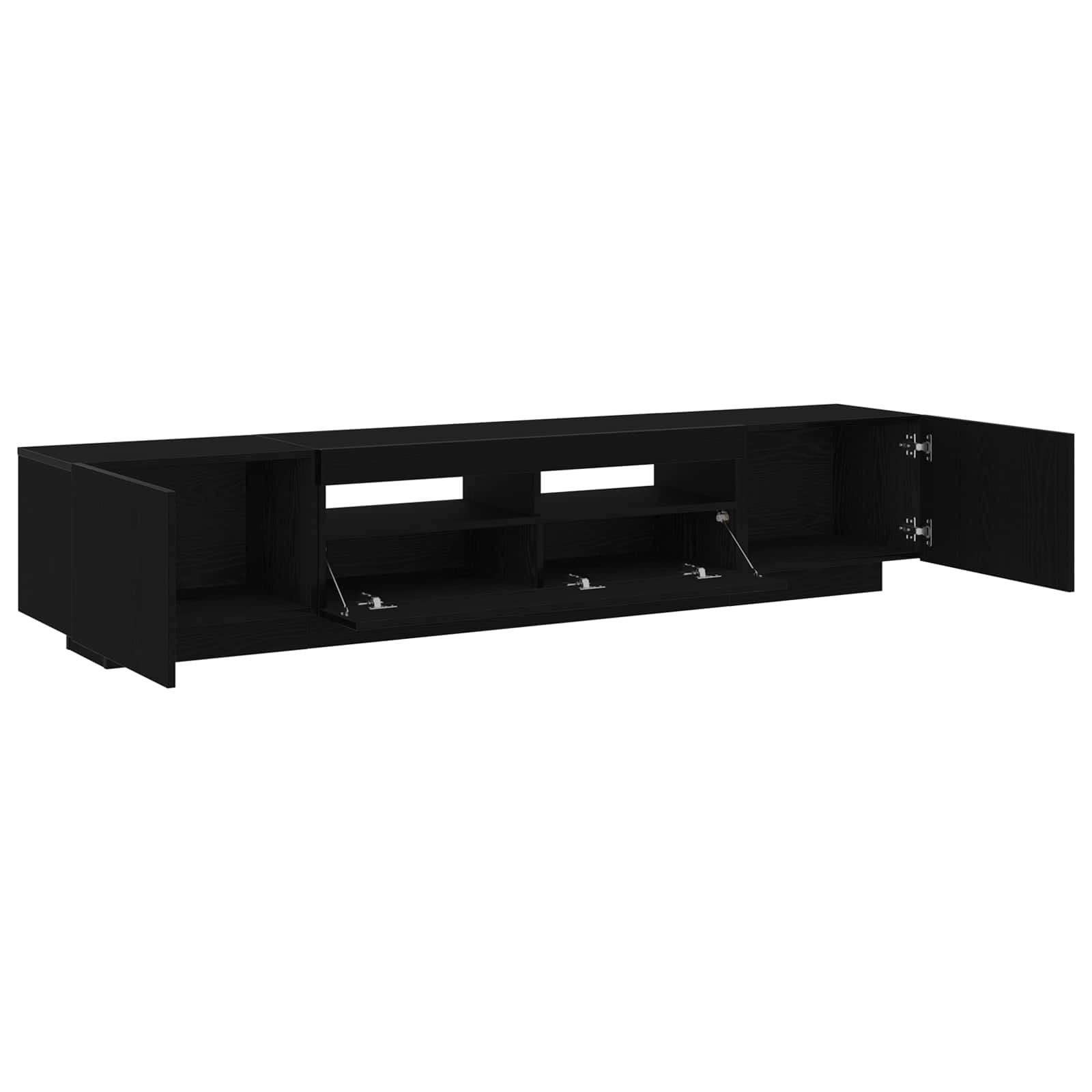 Ensemble meuble TV Montage mural 2 pcs Noir 200 x 35 x 40 cm