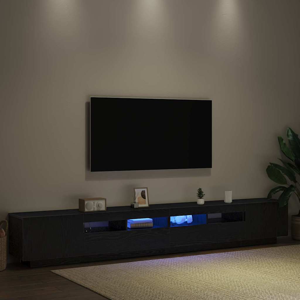 Ensemble meuble TV Montage mural 3 pcs Noir 260 x 35 x 40 cm