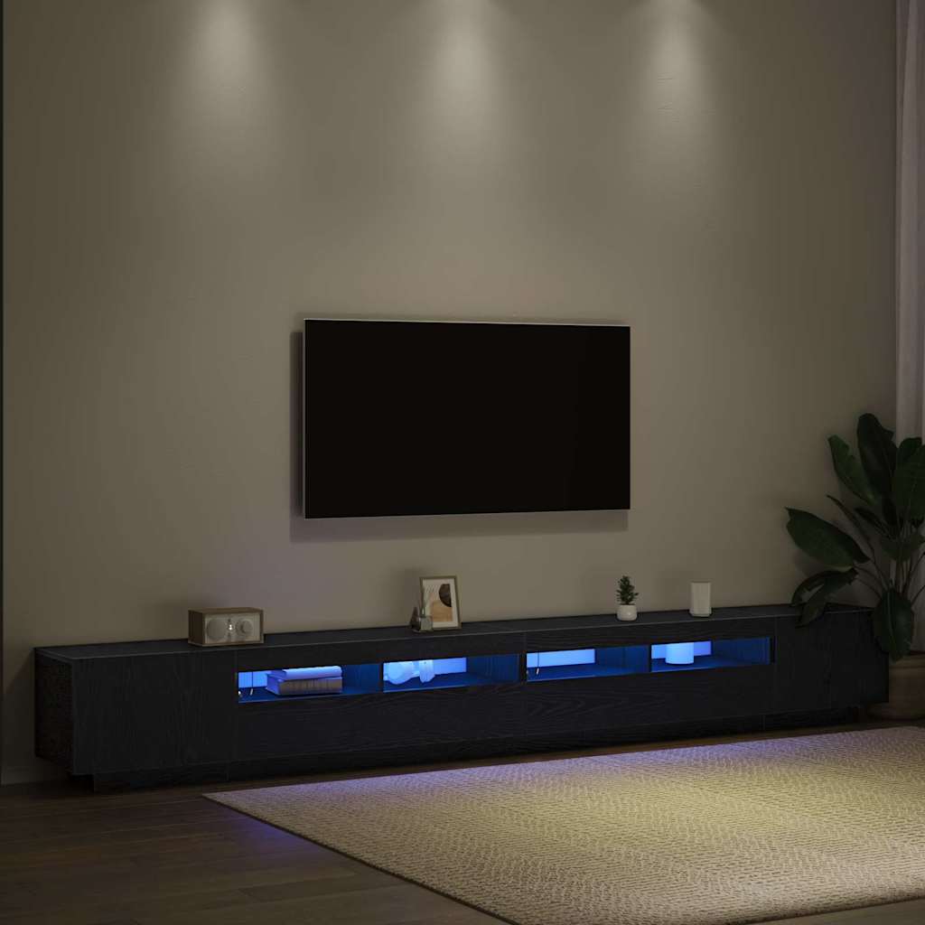 Ensemble meuble TV Montage mural 3 pcs Noir 300 x 35 x 40 cm