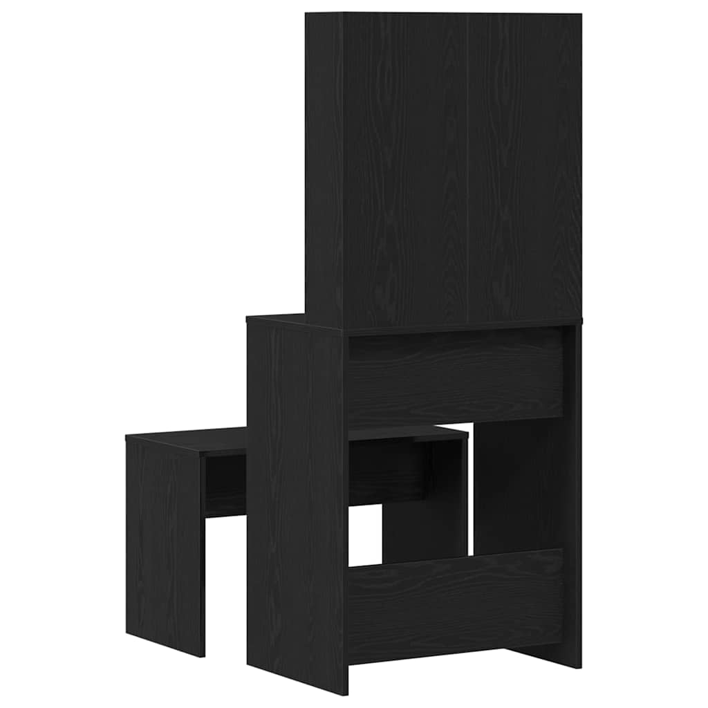 Ensemble de table de maquillage LED 2 pcs Chêne noir - XIOS