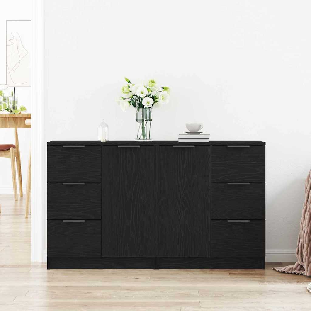 Buffet Chêne noir 120 x 30 x 70 cm Bois d'ingénierie