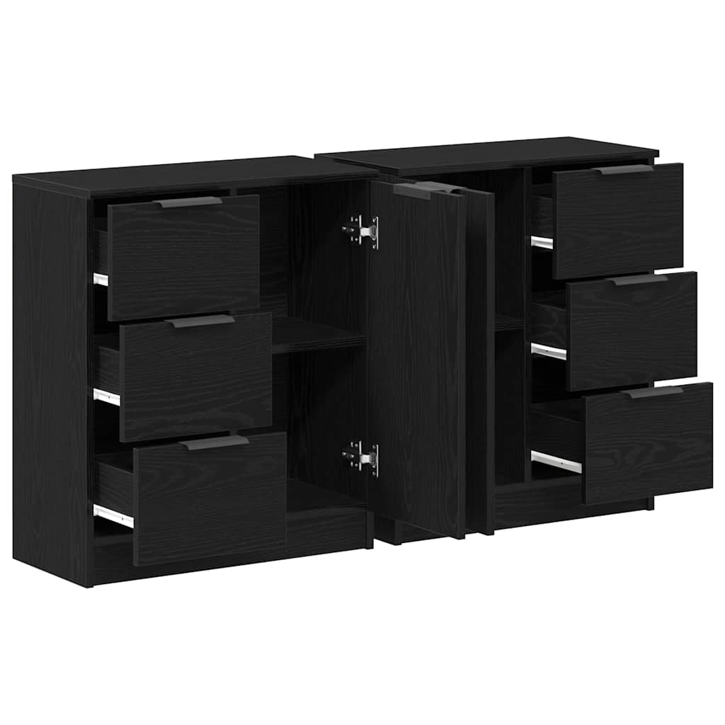 Buffet Chêne noir 120 x 30 x 70 cm Bois d'ingénierie