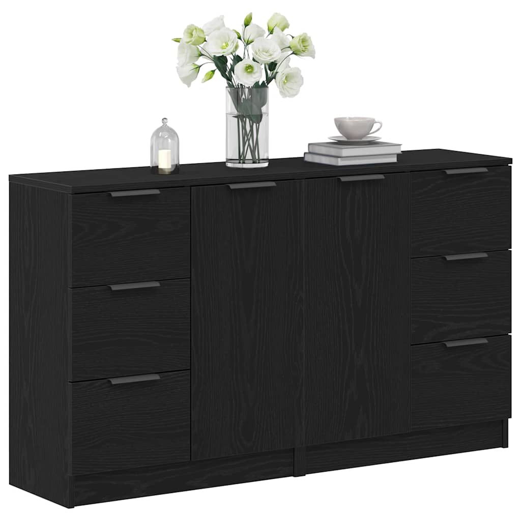 Buffet Chêne noir 120 x 30 x 70 cm Bois d'ingénierie