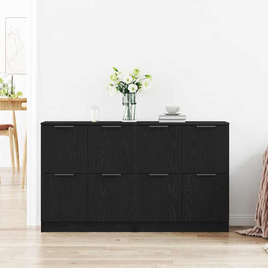 Buffet 2 pcs Chêne noir 60 x 30 x 70 cm Bois d'ingénierie - XIOS