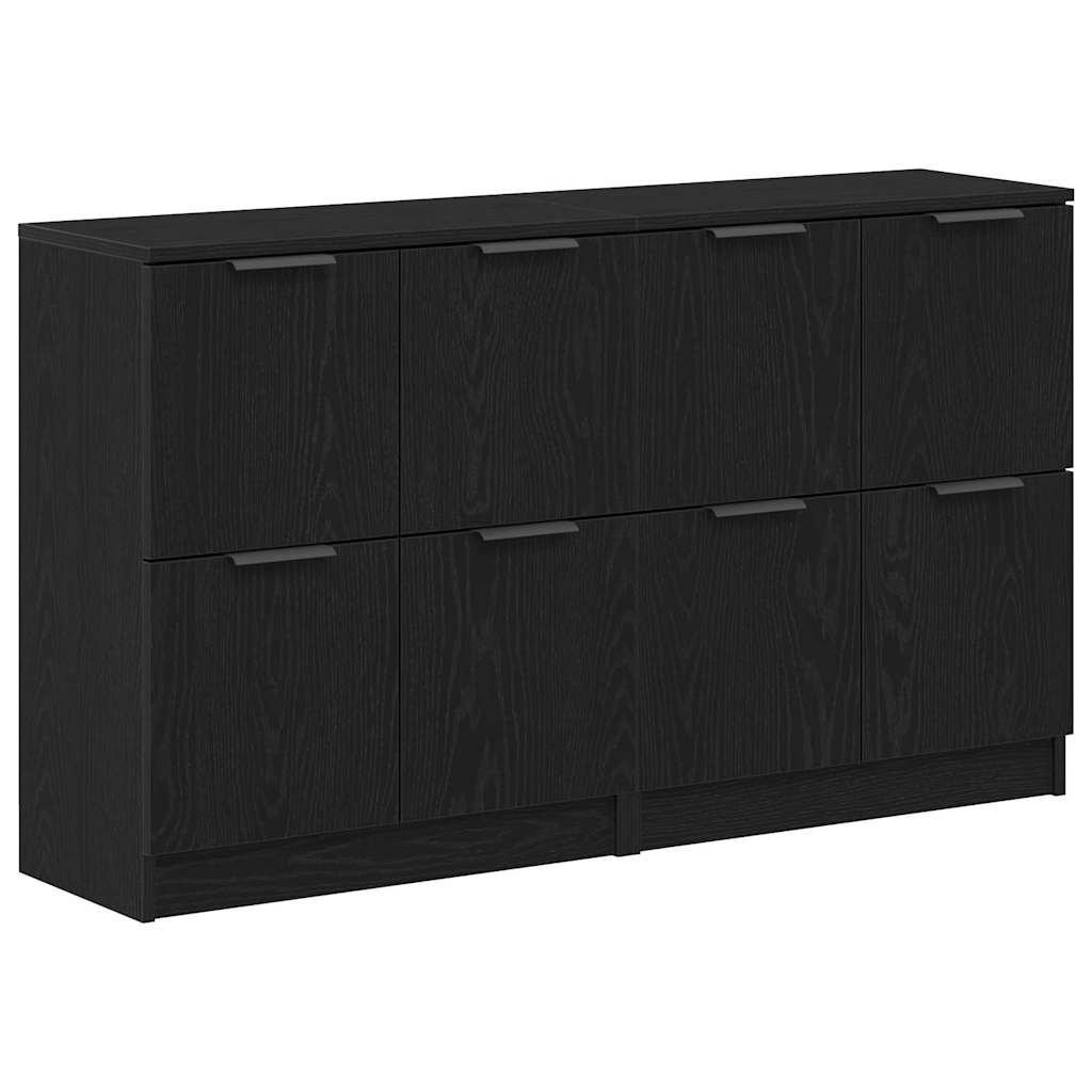 Buffet 2 pcs Chêne noir 60 x 30 x 70 cm Bois d'ingénierie - XIOS