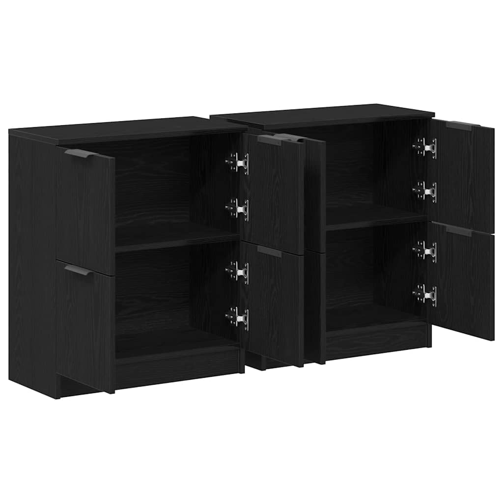 Buffet 2 pcs Chêne noir 60 x 30 x 70 cm Bois d'ingénierie - XIOS