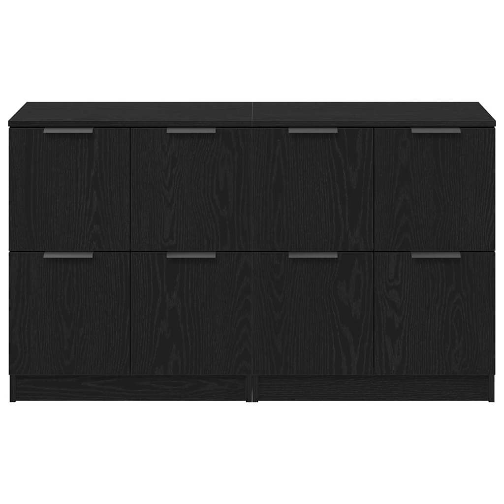 Buffet 2 pcs Chêne noir 60 x 30 x 70 cm Bois d'ingénierie - XIOS