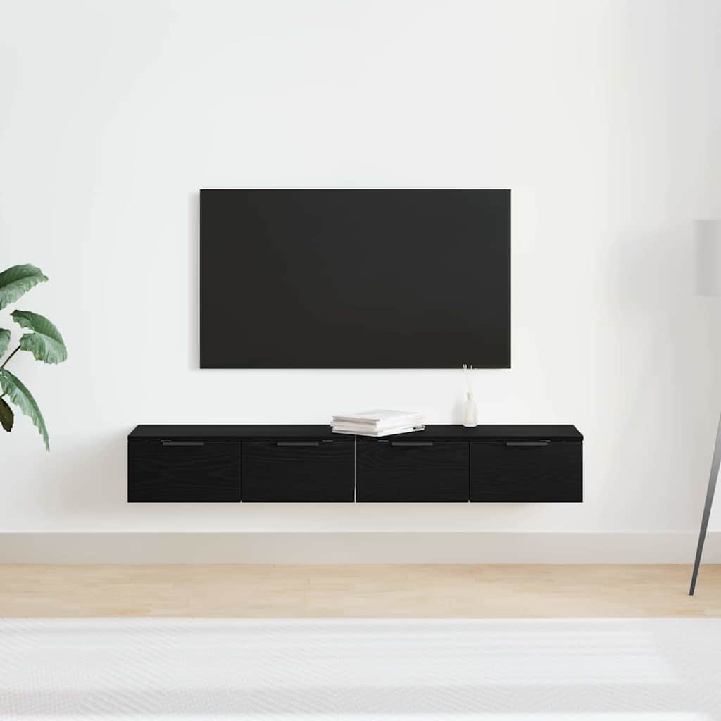 Meuble mural 2 pcs Chêne noir 68 x 30 x 20 cm Bois d'ingénierie - XIOS