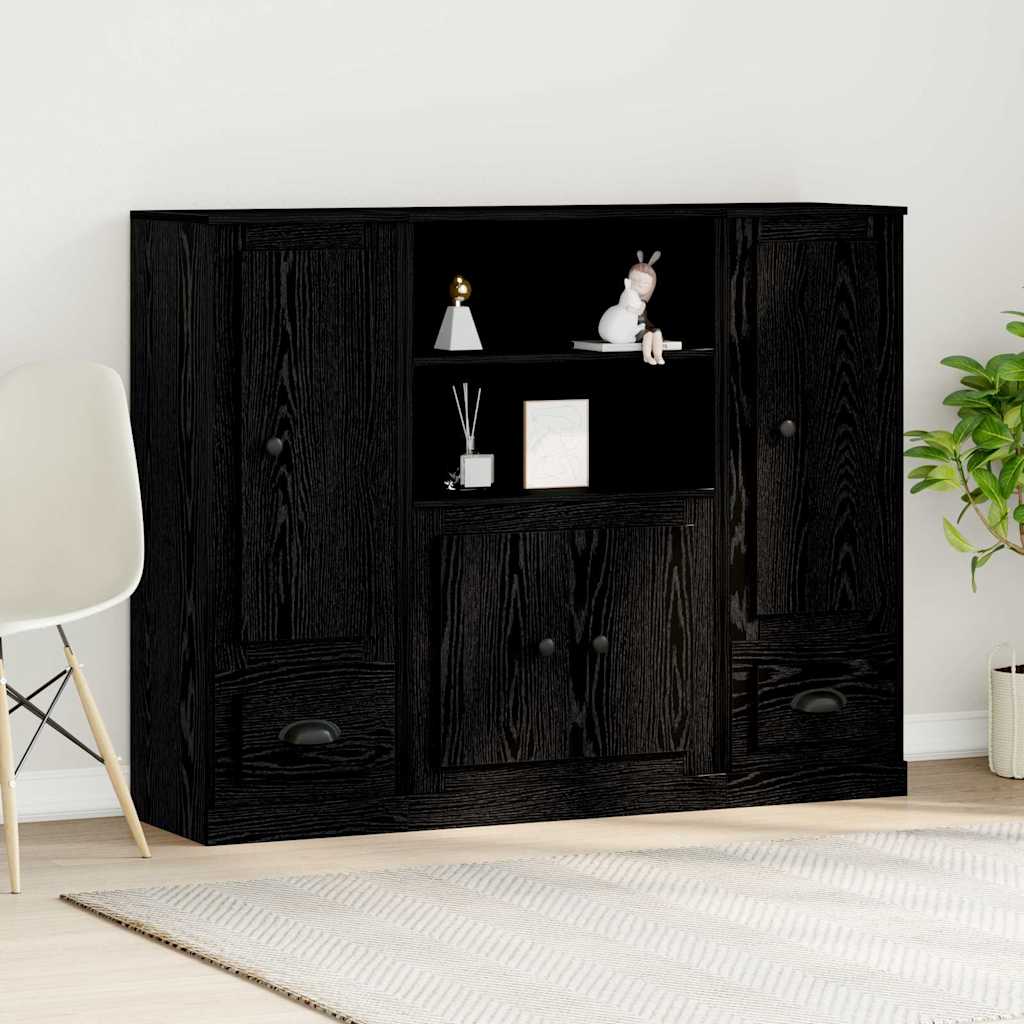 Highboard Chêne noir 132 x 35,5 x 103,5 cm Bois d'ingénierie - XIOS