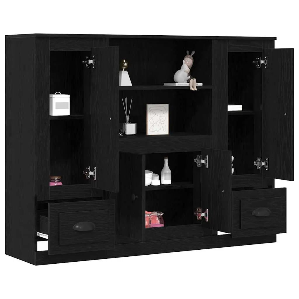 Highboard Chêne noir 132 x 35,5 x 103,5 cm Bois d’ingénierie - XIOS