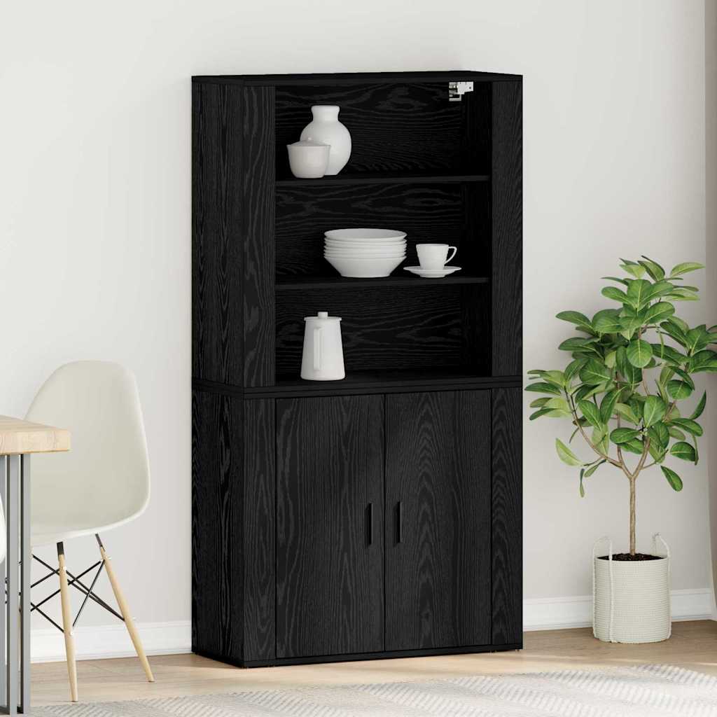 Haut Armoire Chêne noir 80 x 33 x 150 cm Bois d'ingénierie - XIOS