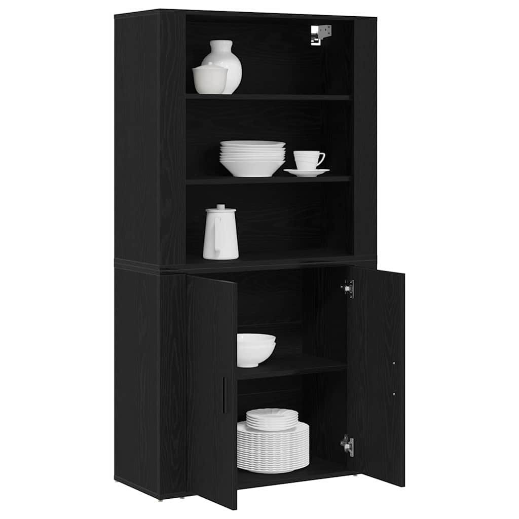 Haut Armoire Chêne noir 80 x 33 x 150 cm Bois d'ingénierie - XIOS