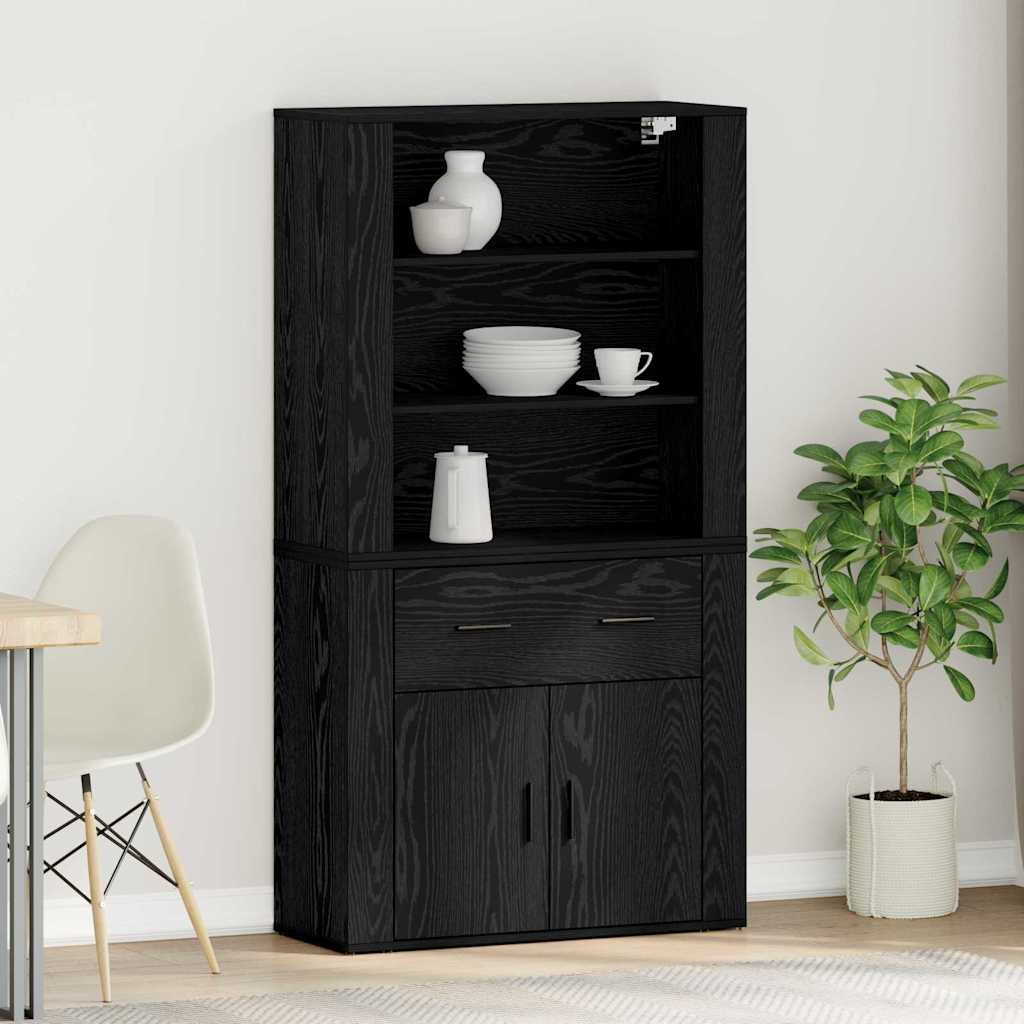 Haut Armoire Chêne noir 80 x 33 x 150 cm Bois d'ingénierie - XIOS