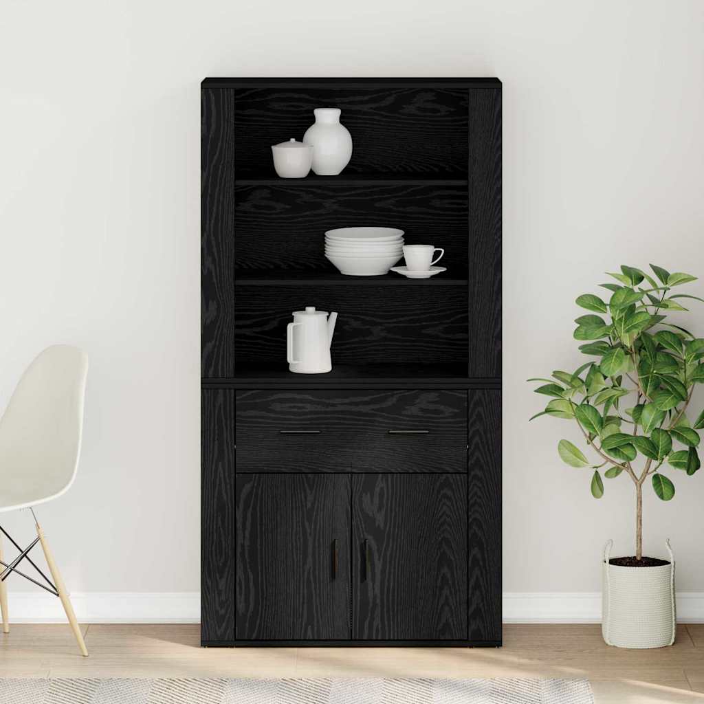 Haut Armoire Chêne noir 80 x 33 x 150 cm Bois d'ingénierie - XIOS