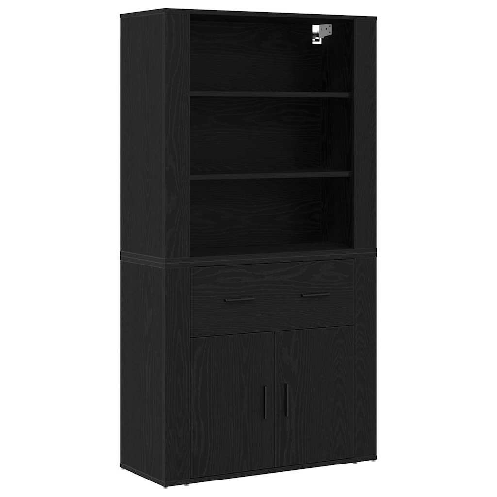 Haut Armoire Chêne noir 80 x 33 x 150 cm Bois d'ingénierie - XIOS