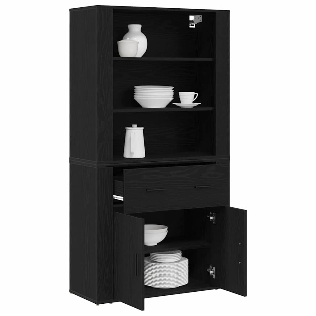 Haut Armoire Chêne noir 80 x 33 x 150 cm Bois d'ingénierie - XIOS