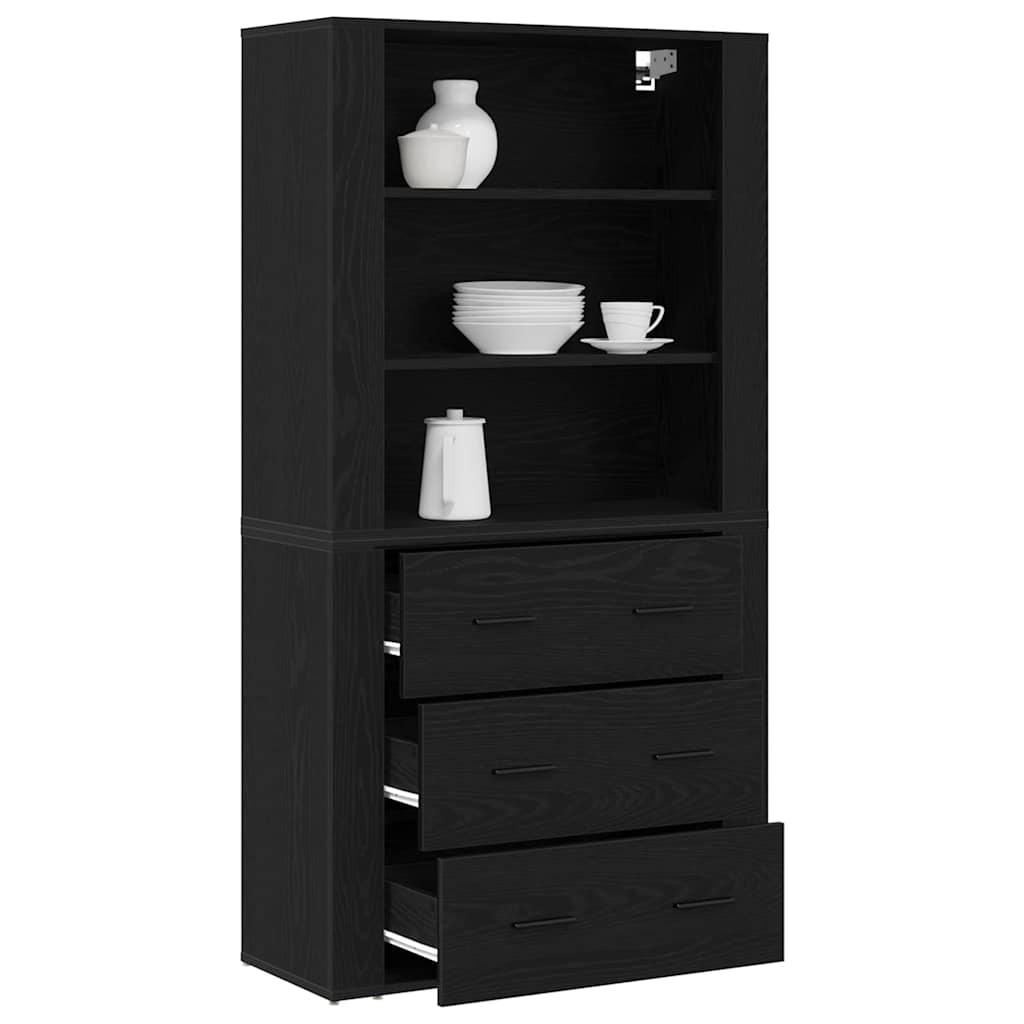 Haut Armoire Chêne noir 80 x 33 x 150 cm Bois d'ingénierie - XIOS