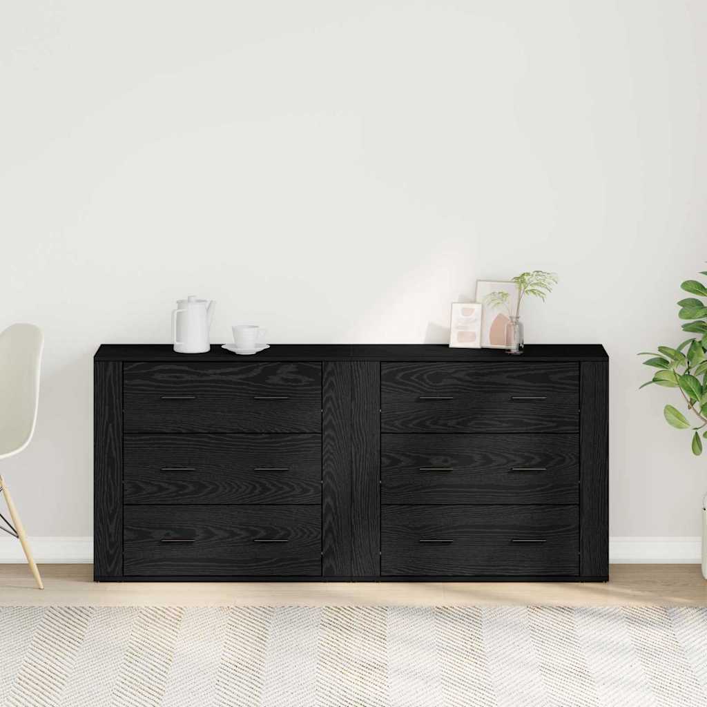 Buffet Chêne noir 160 x 33 x 70 cm Bois d'ingénierie - XIOS