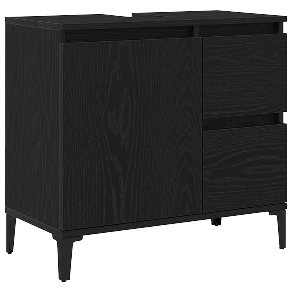 Ensemble de mobilier de salle de bain 3 pièces Chêne noir
