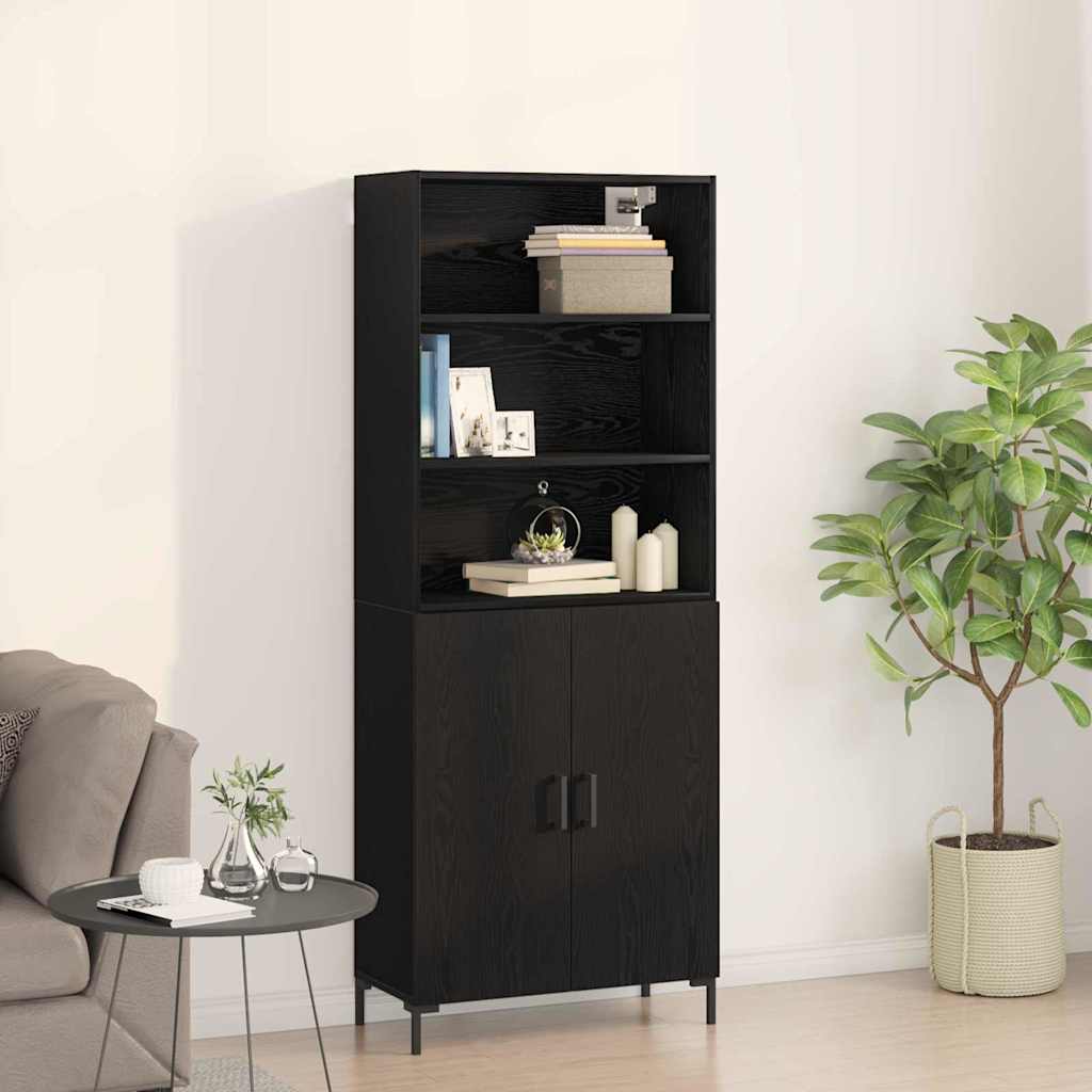 Haut Armoire Montage mural 2 pcs Chêne noir 70 x 34 x 180 cm - XIOS