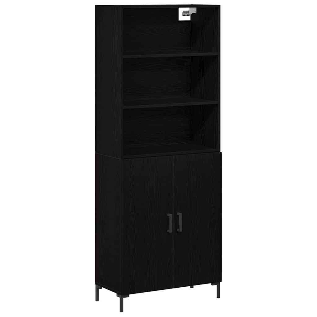 Haut Armoire Montage mural 2 pcs Chêne noir 70 x 34 x 180 cm - XIOS