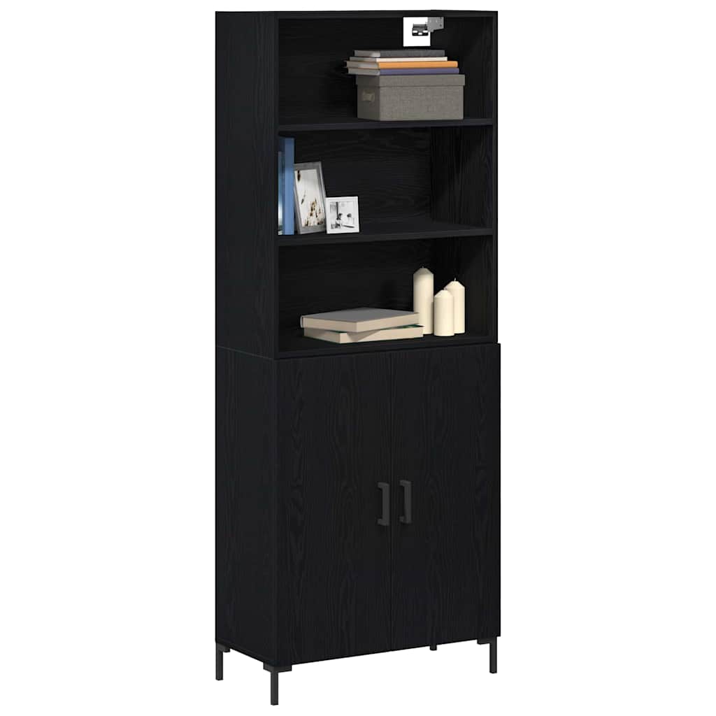 Haut Armoire Montage mural 2 pcs Chêne noir 70 x 34 x 180 cm - XIOS