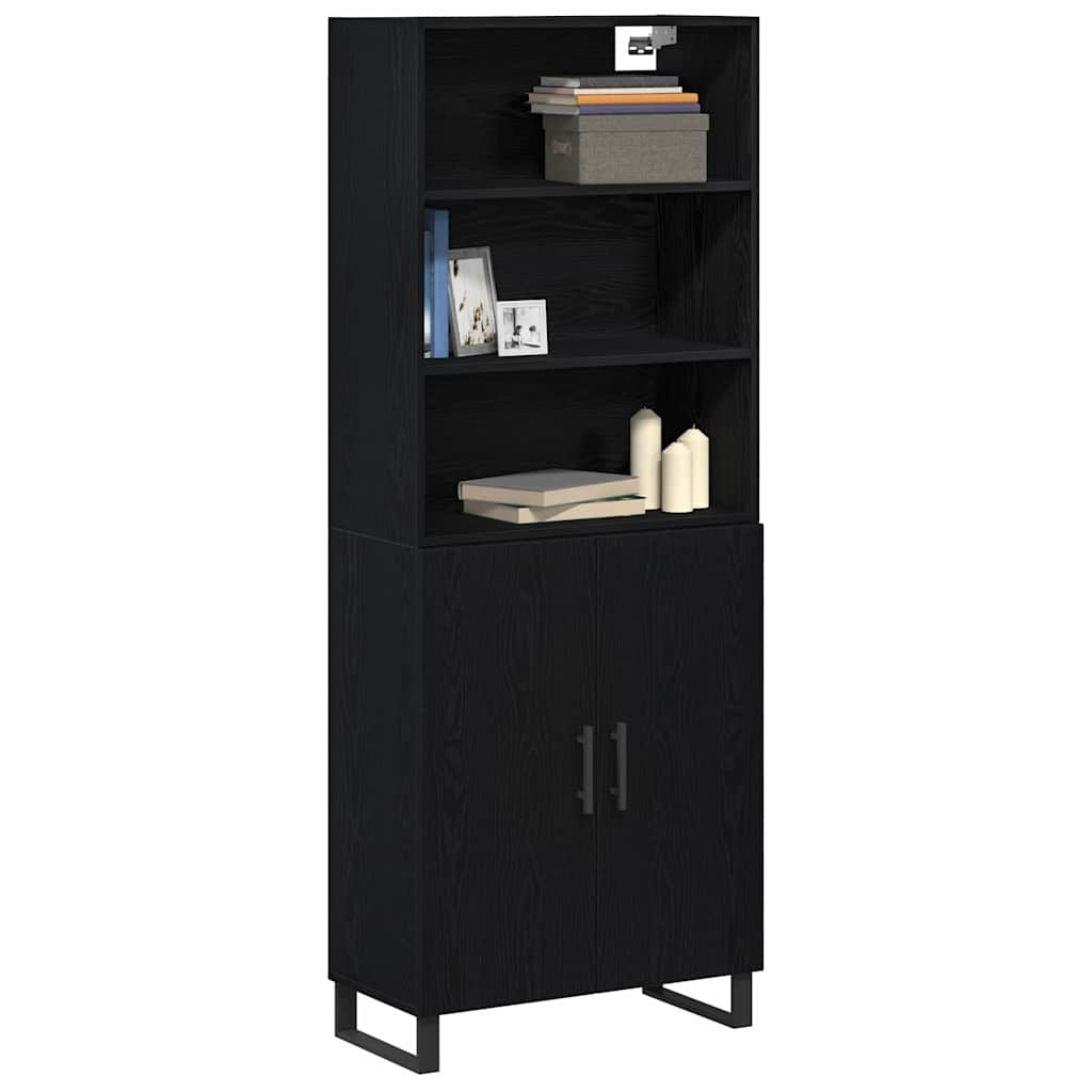 Haut Armoire 2 pcs Chêne noir Bois d'ingénierie - XIOS