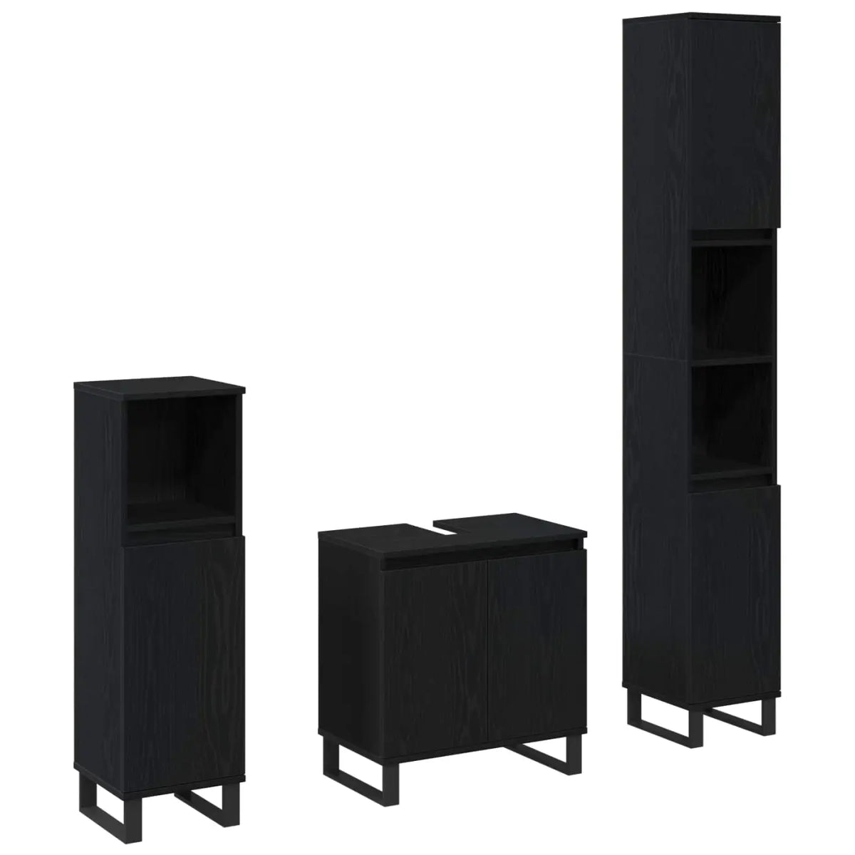 Ensemble de mobilier de salle de bain 3 pc Chêne noir - XIOS