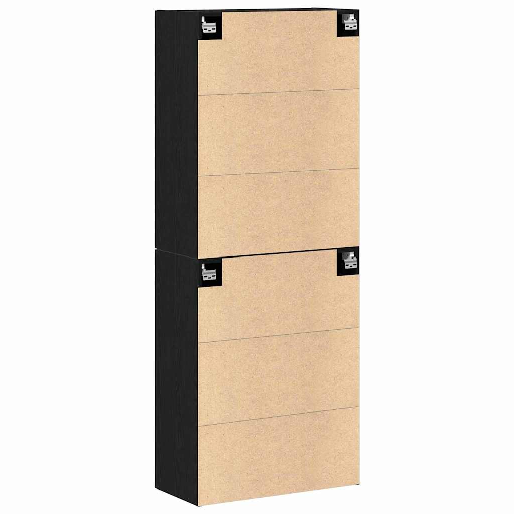 Armoire Murale 2 pc Chêne noir 69,5 x 34 x 90 cm - XIOS