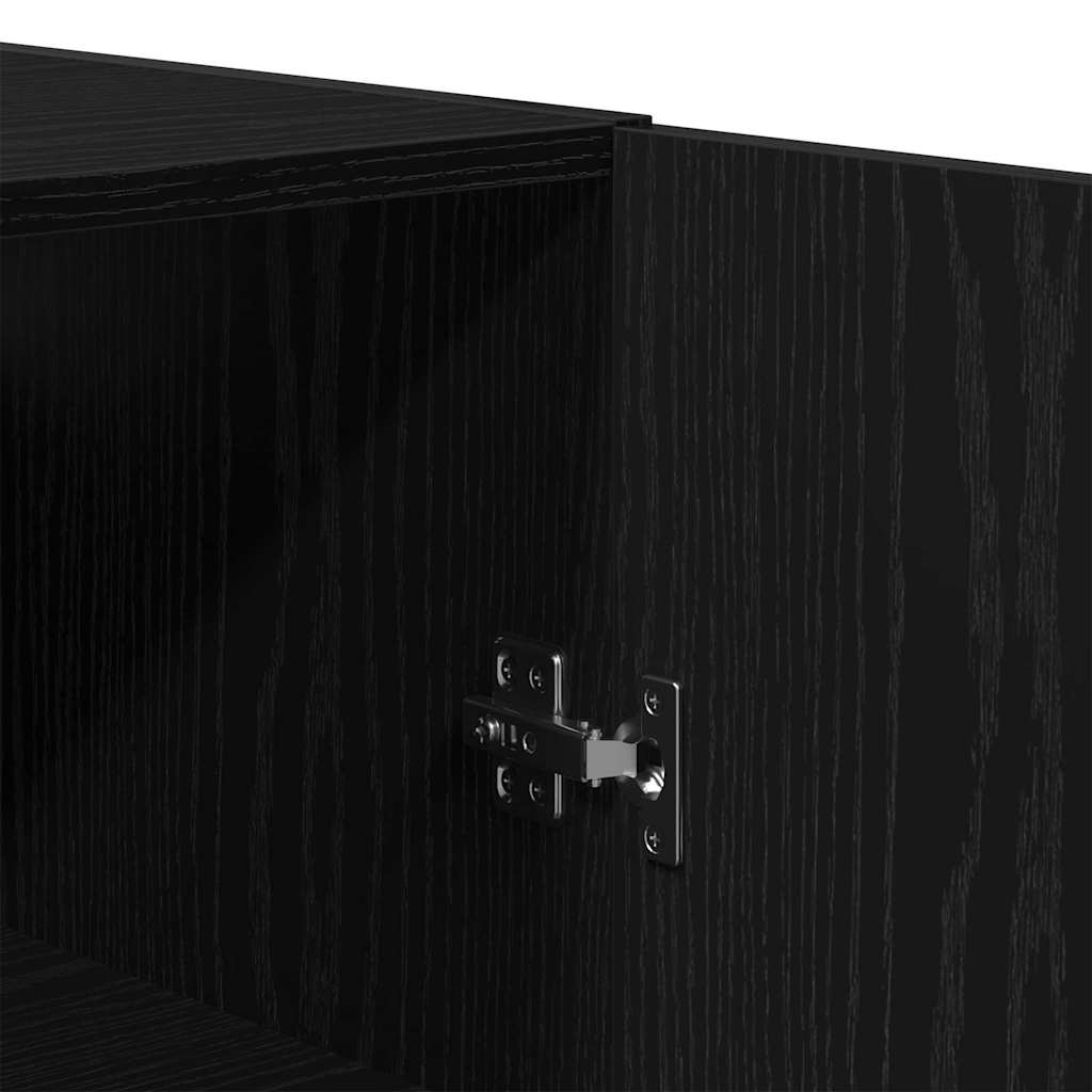 Haut Armoire 2 pc Chêne noir 69,5 x 34 x 180 cm
