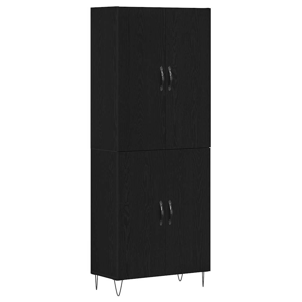 Haut Armoire Montage mural 2 pcs Chêne noir 69,5 x 34 x 180 cm - XIOS