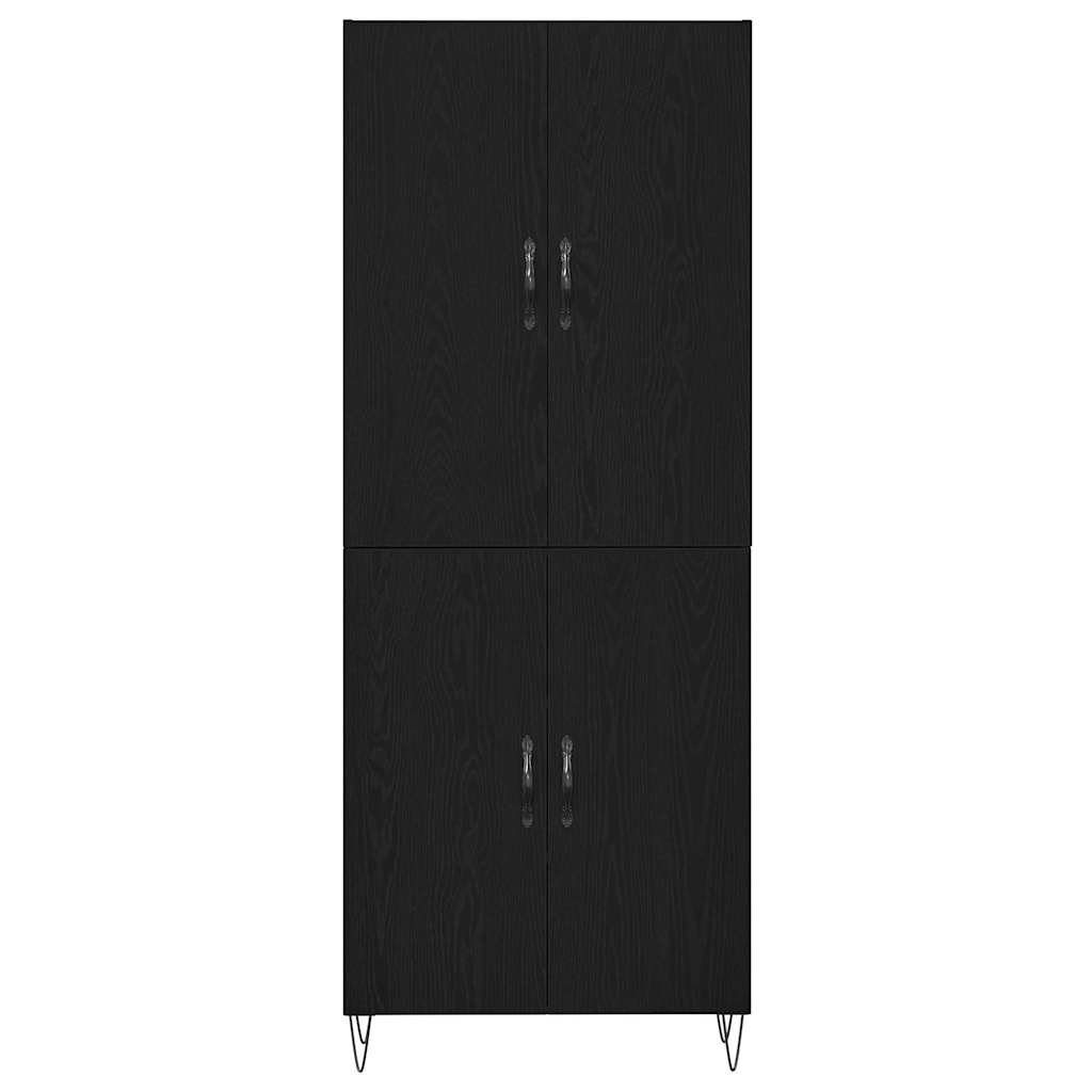 Haut Armoire 2 pc Chêne noir 69,5 x 34 x 180 cm