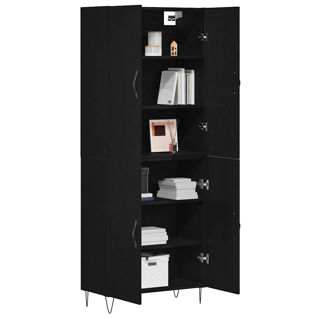 Haut Armoire Montage mural 2 pcs Chêne noir 69,5 x 34 x 180 cm - XIOS