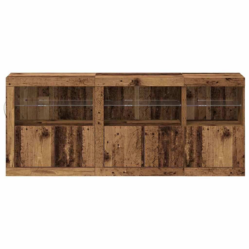 Buffet LED Bois ancien 162 x 37 x 67 cm Bois d'ingénierie - XIOS