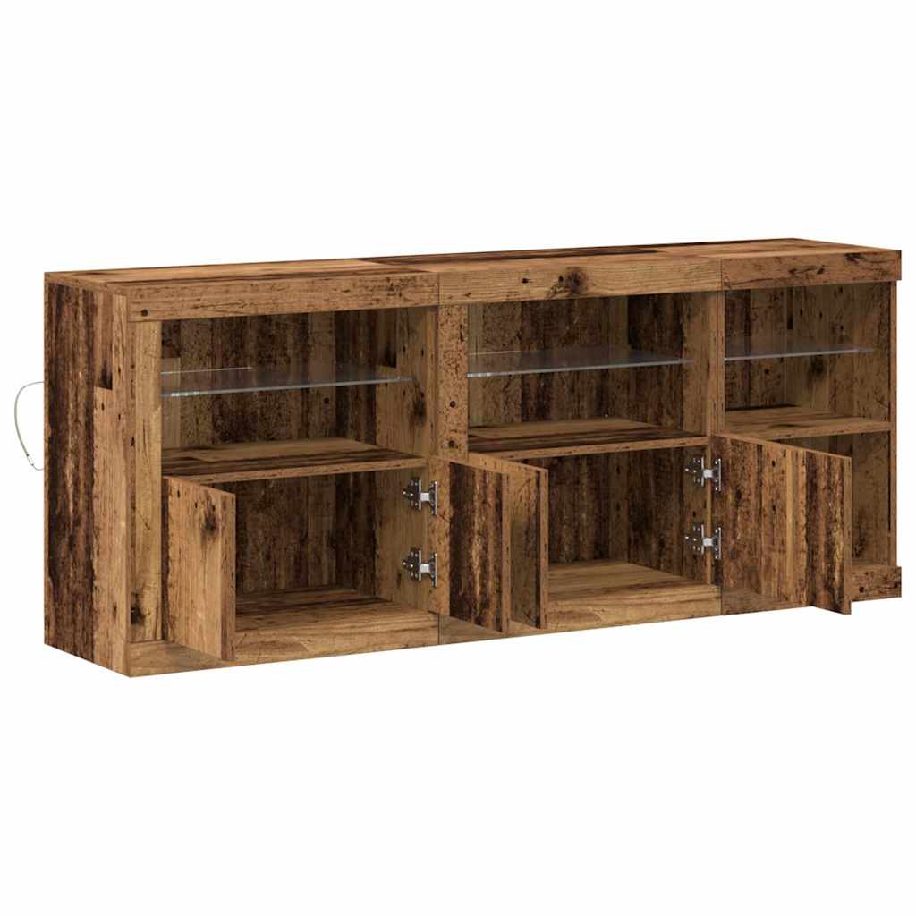 Buffet LED Bois ancien 162 x 37 x 67 cm Bois d'ingénierie - XIOS