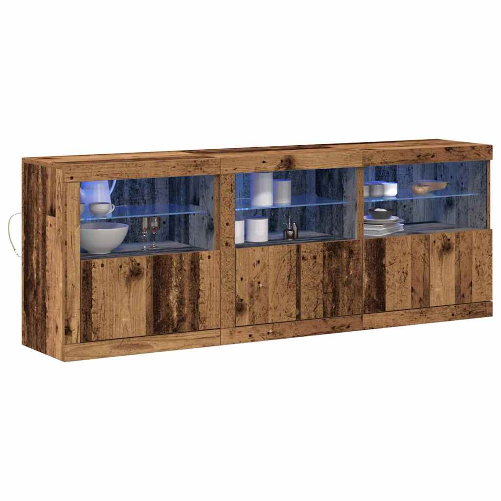 Buffet LED Bois Ancien 181 x 37 x 67 cm Bois d'ingénierie - XIOS