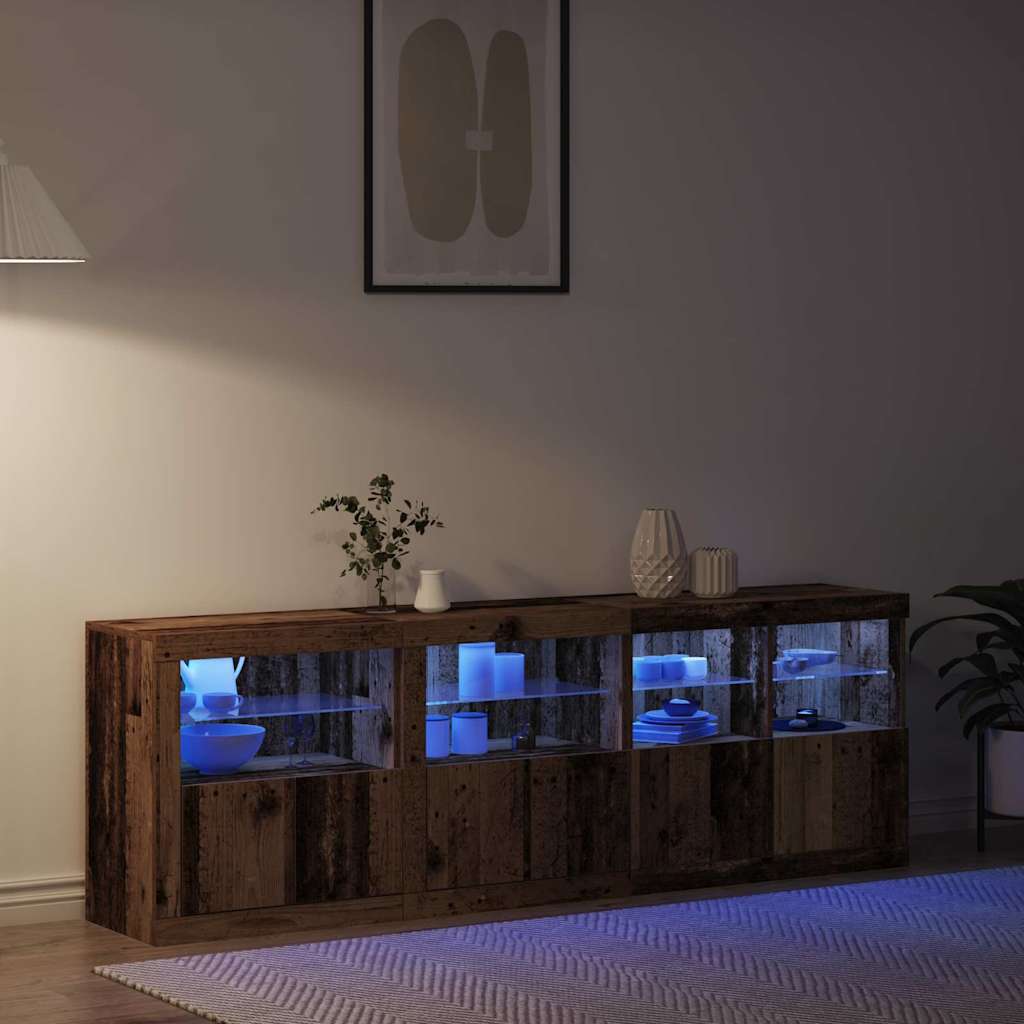 Buffet LED Bois ancien 202 x 37 x 67 cm Bois d'ingénierie - XIOS