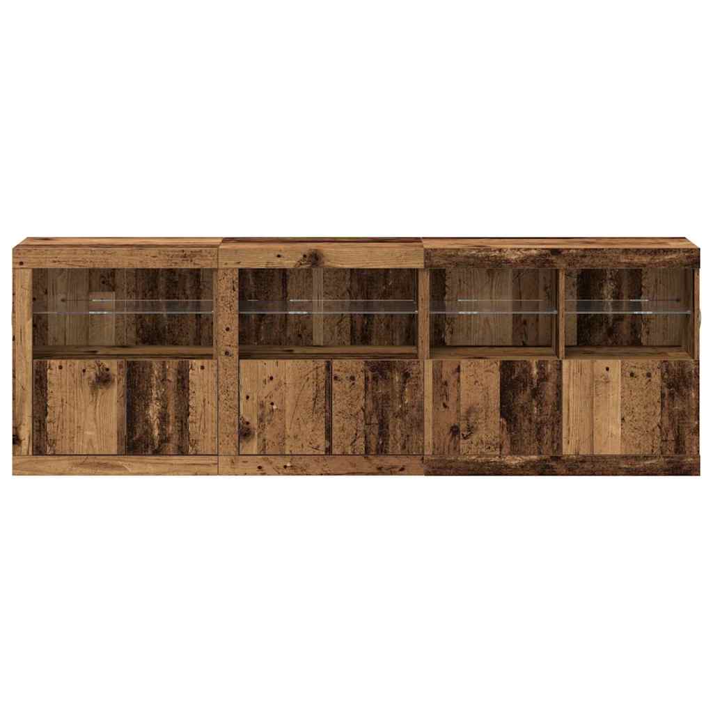 Buffet LED Bois ancien 202 x 37 x 67 cm Bois d'ingénierie - XIOS