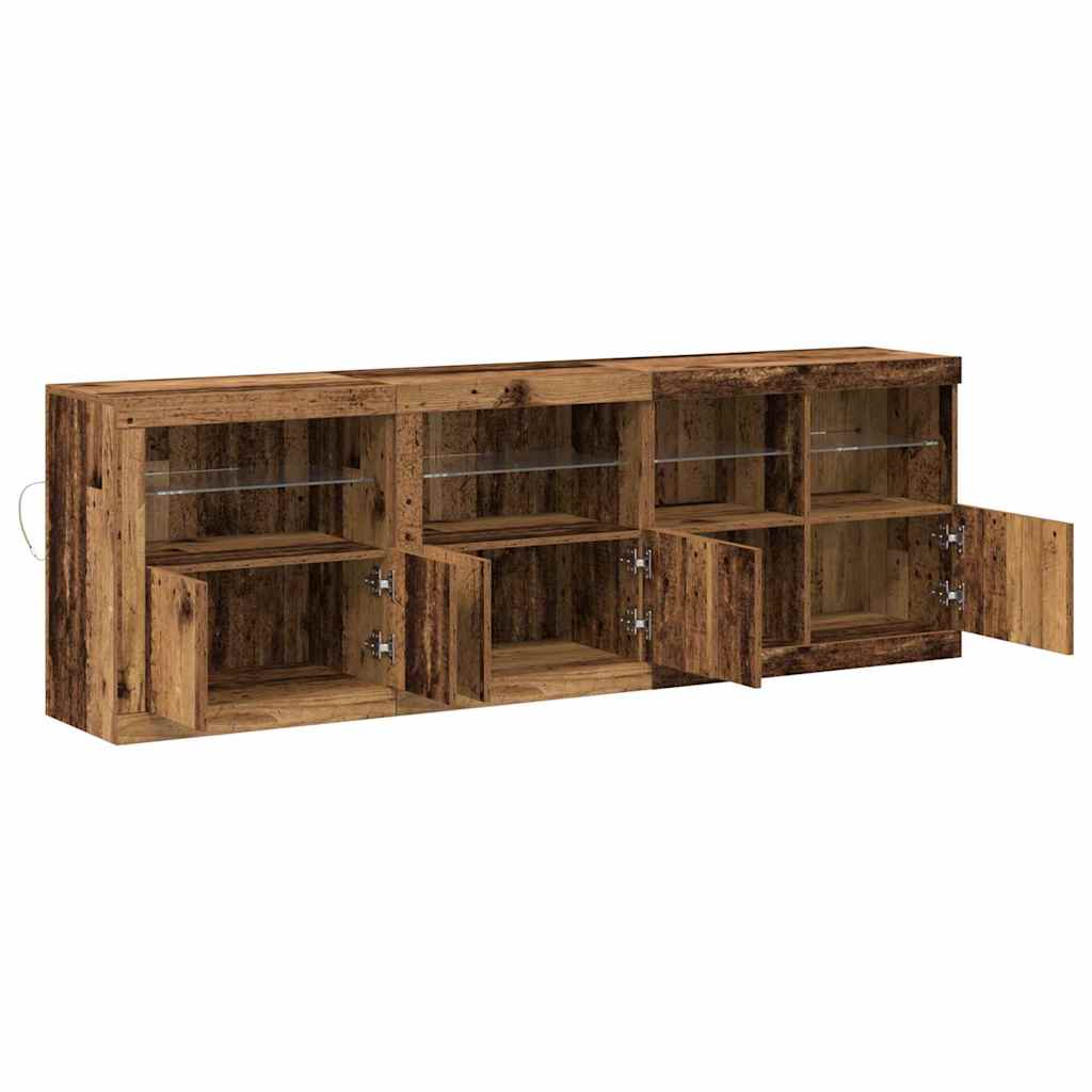 Buffet LED Bois ancien 202 x 37 x 67 cm Bois d'ingénierie - XIOS