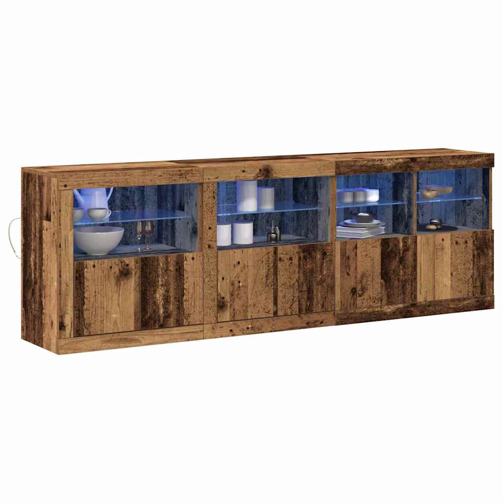 Buffet LED Bois ancien 202 x 37 x 67 cm Bois d'ingénierie - XIOS