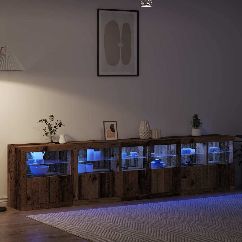 Buffet LED Bois ancien 283 x 37 x 67 cm Bois d'ingénierie - XIOS