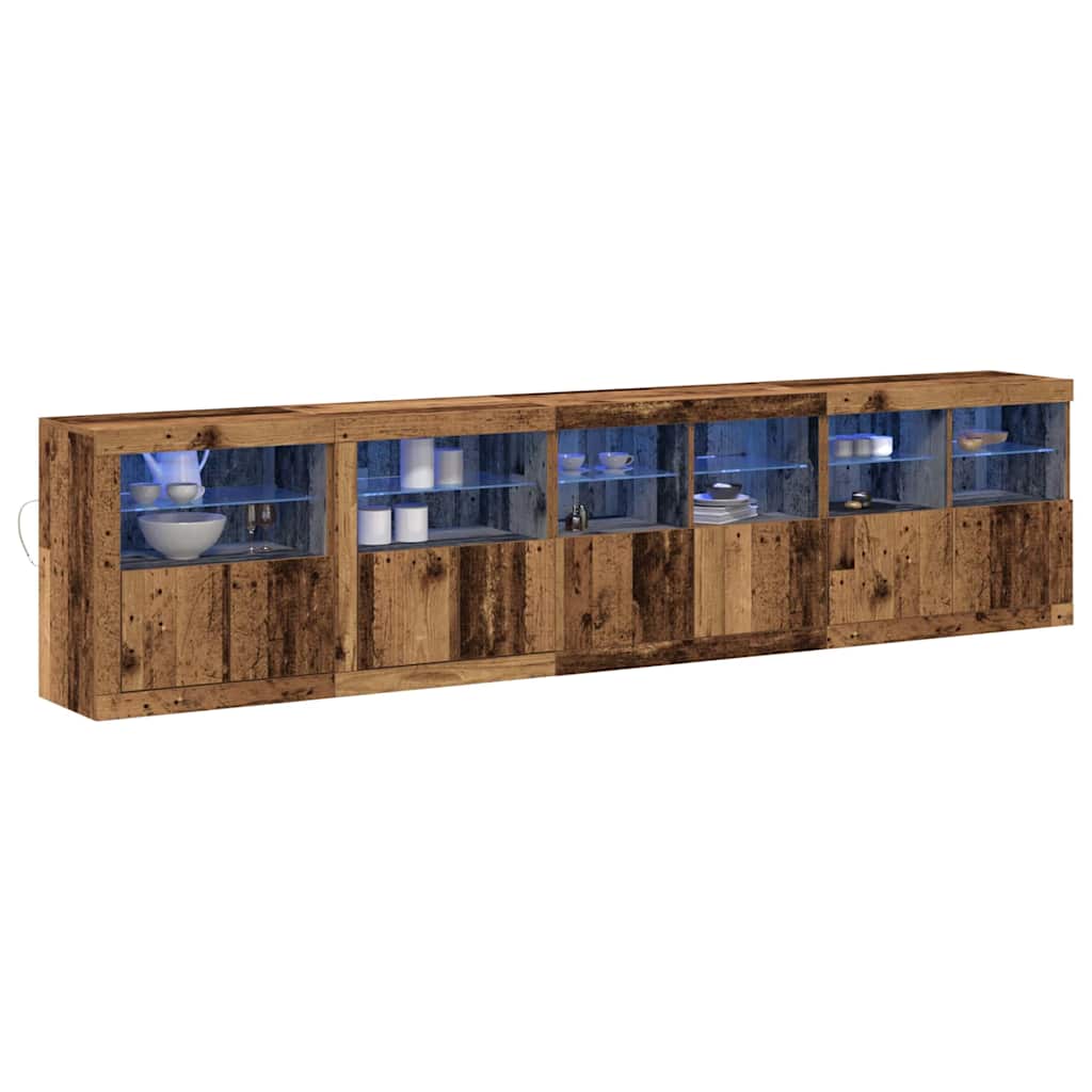 Buffet LED Bois ancien 283 x 37 x 67 cm Bois d'ingénierie - XIOS