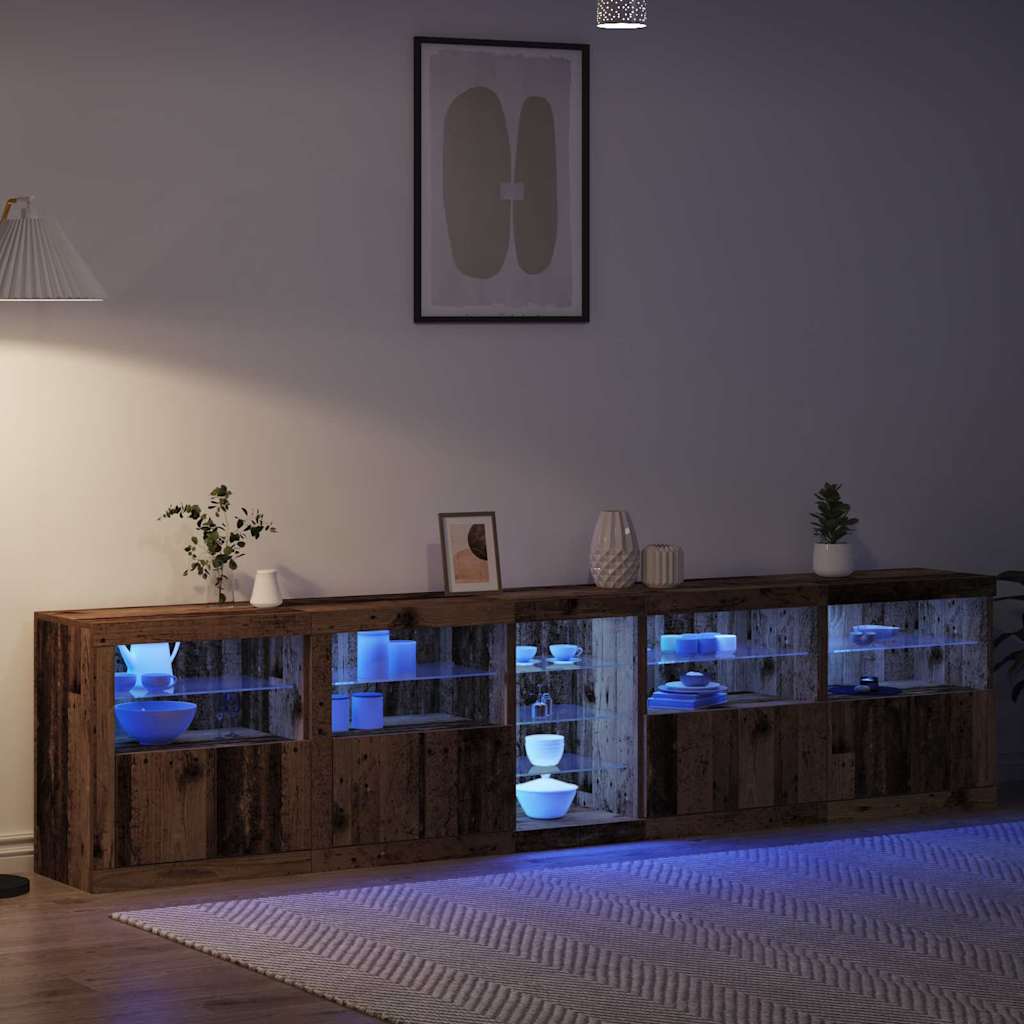 Buffet LED Bois ancien 283 x 37 x 67 cm Bois d'ingénierie - XIOS