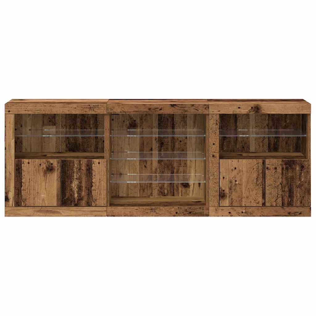 Buffet LED Bois ancien 181,5 x 37 x 67 cm Bois d'ingénierie - XIOS