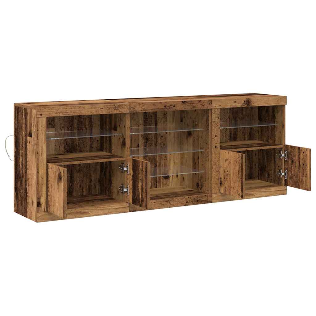 Buffet LED Bois ancien 181,5 x 37 x 67 cm Bois d'ingénierie - XIOS