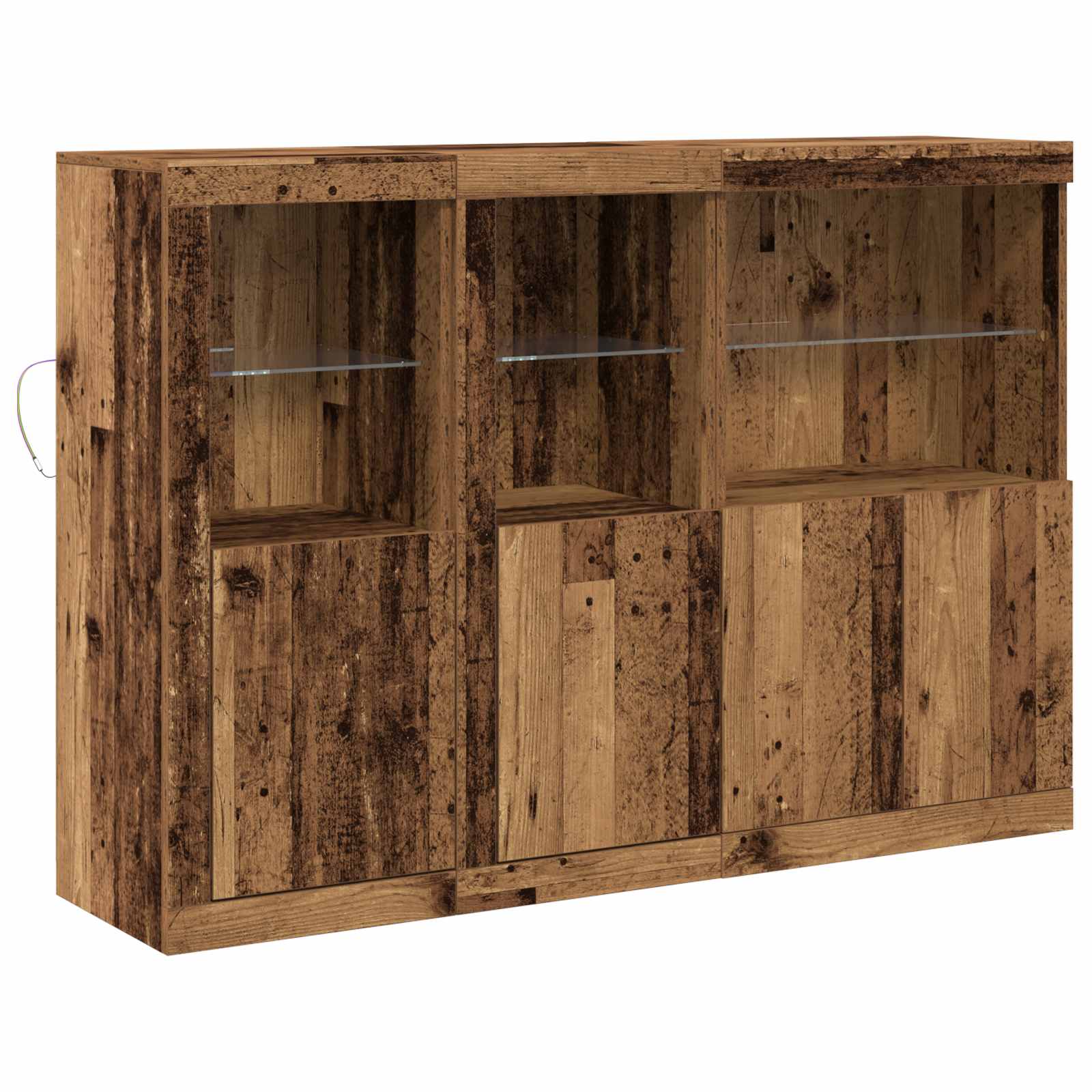 Buffet LED Bois ancien 142,5 x 37 x 100 cm Bois d'ingénierie - XIOS