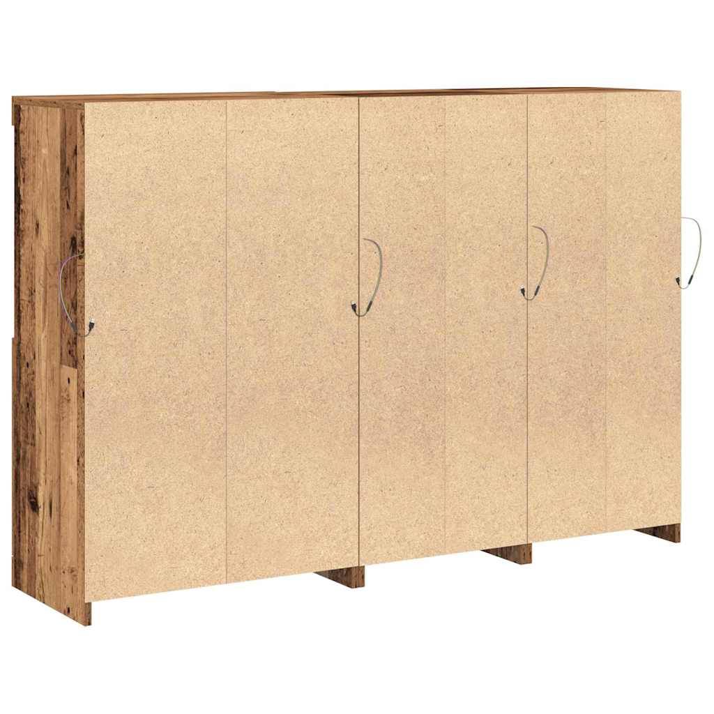 Buffet LED Bois ancien 142,5 x 37 x 100 cm Bois d'ingénierie - XIOS