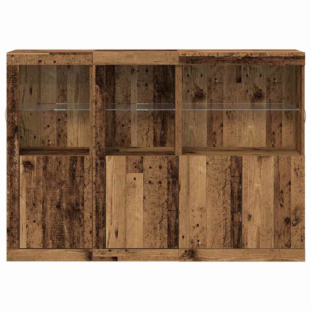 Buffet LED Bois ancien 142,5 x 37 x 100 cm Bois d'ingénierie - XIOS